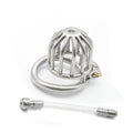 Stainless Steel Chastity Device with Curved Ring