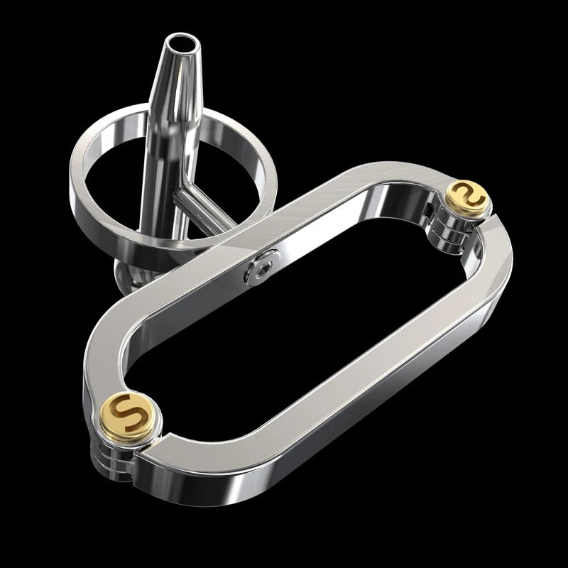 Stainless Steel COCKLE Male Chastity Device with Ring and Lock