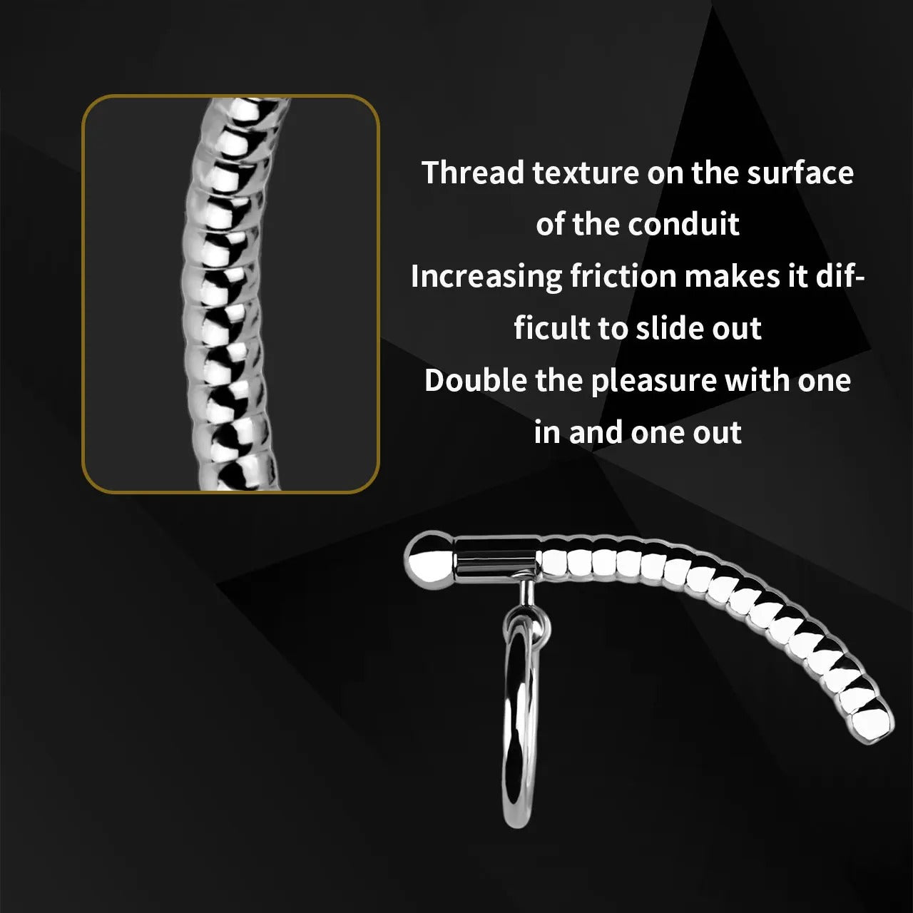 Stainless Steel Beaded Urethral Plug with Ring – Metal Dilator & Stretcher Device for Men