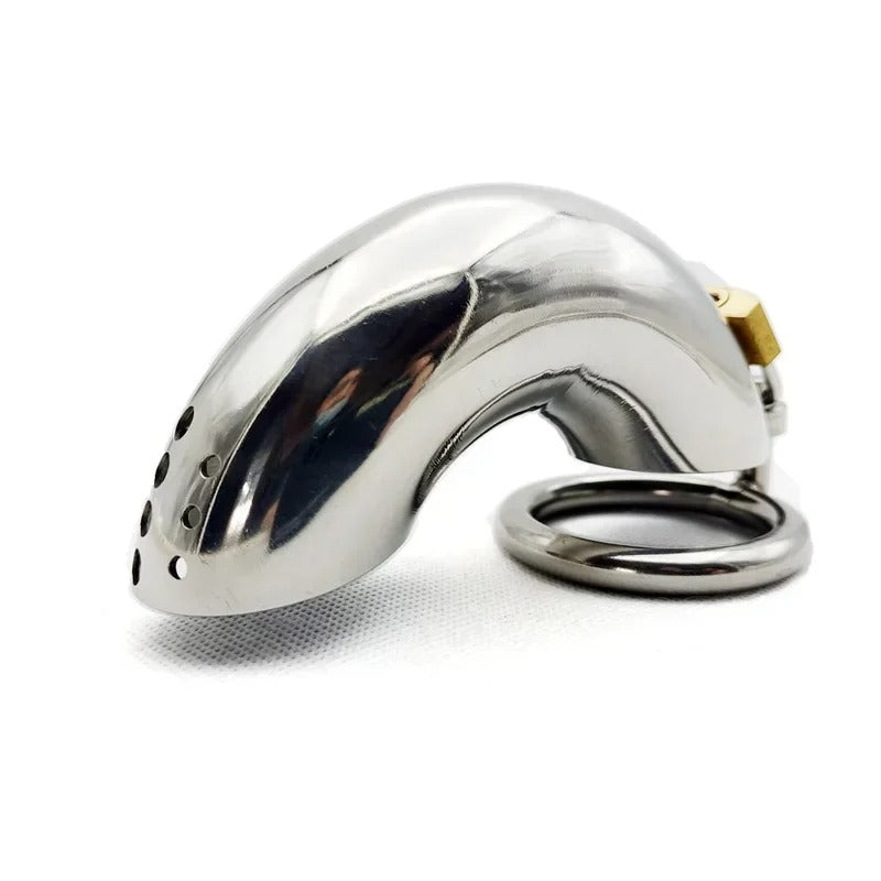 Large Metal Male Chastity Cage – Secure Stainless Steel Locking Device with Adjustable Rings