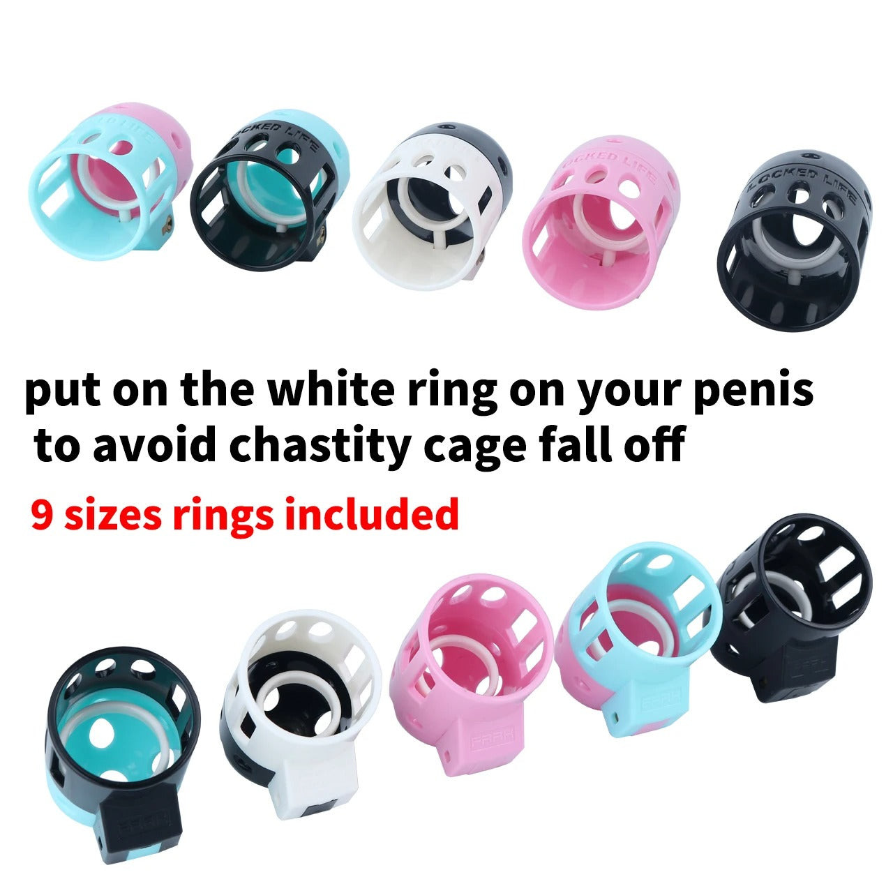 ABS Male Chastity Cage – Lightweight Breathable Hollow Design, Ergonomic Fit (Mixed Colors)