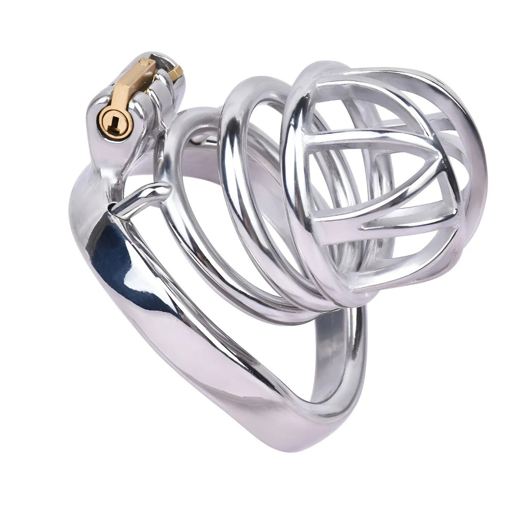 304 Stainless Steel Male Chastity Cage with Urethral Lock – Secure Metal Device for Men