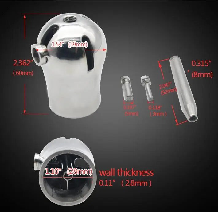 Male Luxury Chastity Device PA9000 with Titanium Plug and PA Lock