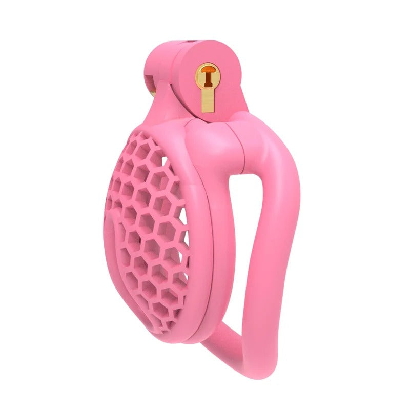 Mini Bee-Hive Design Male Chastity Device – Breathable Cage with Two Ring Types