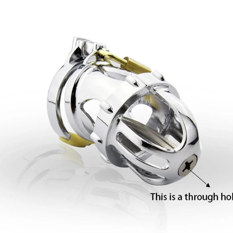 Male Chastity Device with Urethral Catheter and Locking Ring