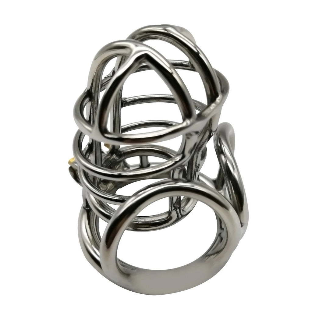 Stainless Steel Male Chastity Cage – Secure Cock Lock with Ring for Discreet Wear
