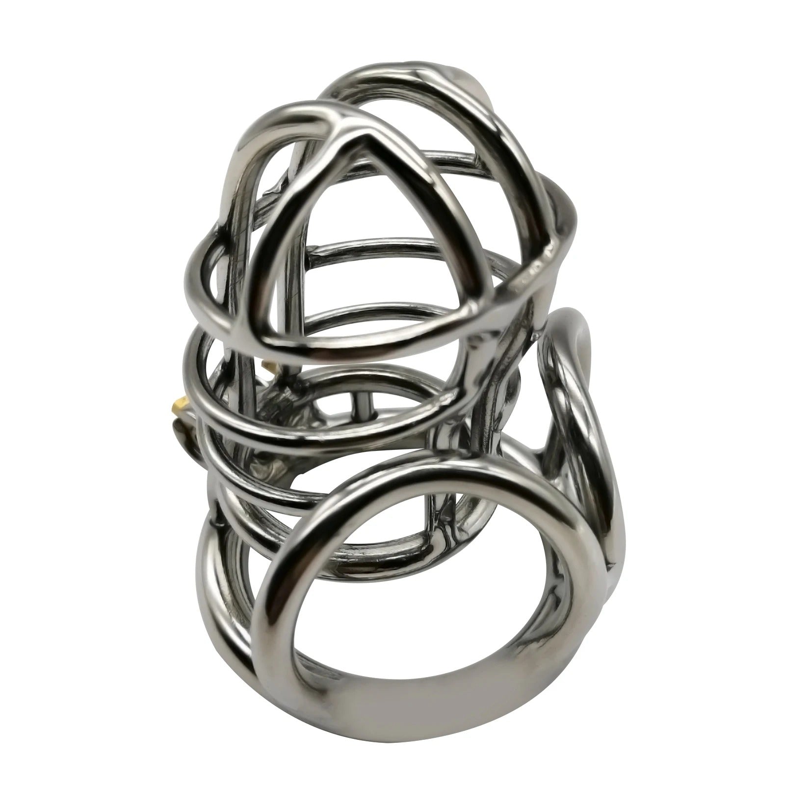 Stainless Steel Male Chastity Cage – Secure Cock Lock with Ring for Discreet Wear