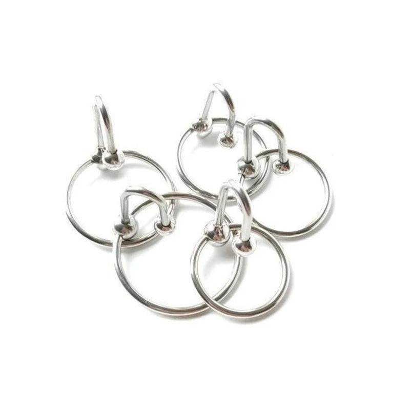 Stainless Steel Urethral Dilator & Penis Ring – Metal Locking Ring for Men