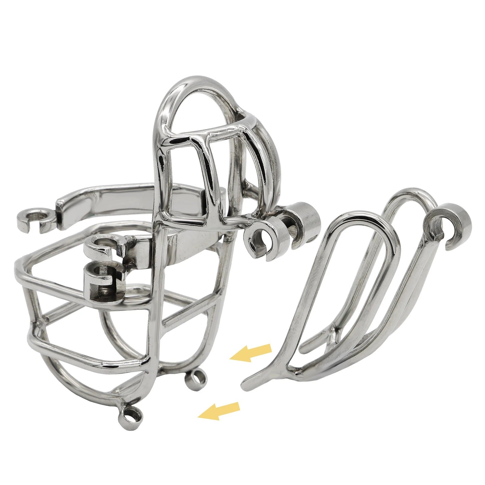 Newest Design Stainless Steel Detachable Male Chastity Device with Stealth Lock