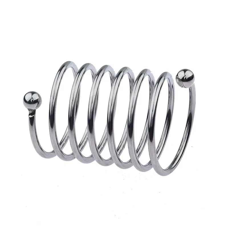 Extended Stainless Steel Wave Thread Penis Ring – Spring-Design Male Delay Ejaculation Ring