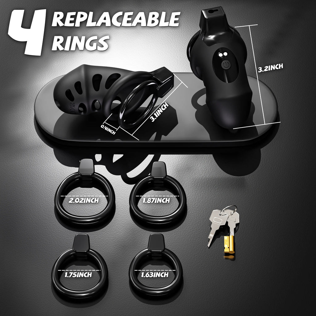 App-Controlled Vibrating Chastity Cage – Smart Lock Device with 10 Vibration Modes & Remote Control