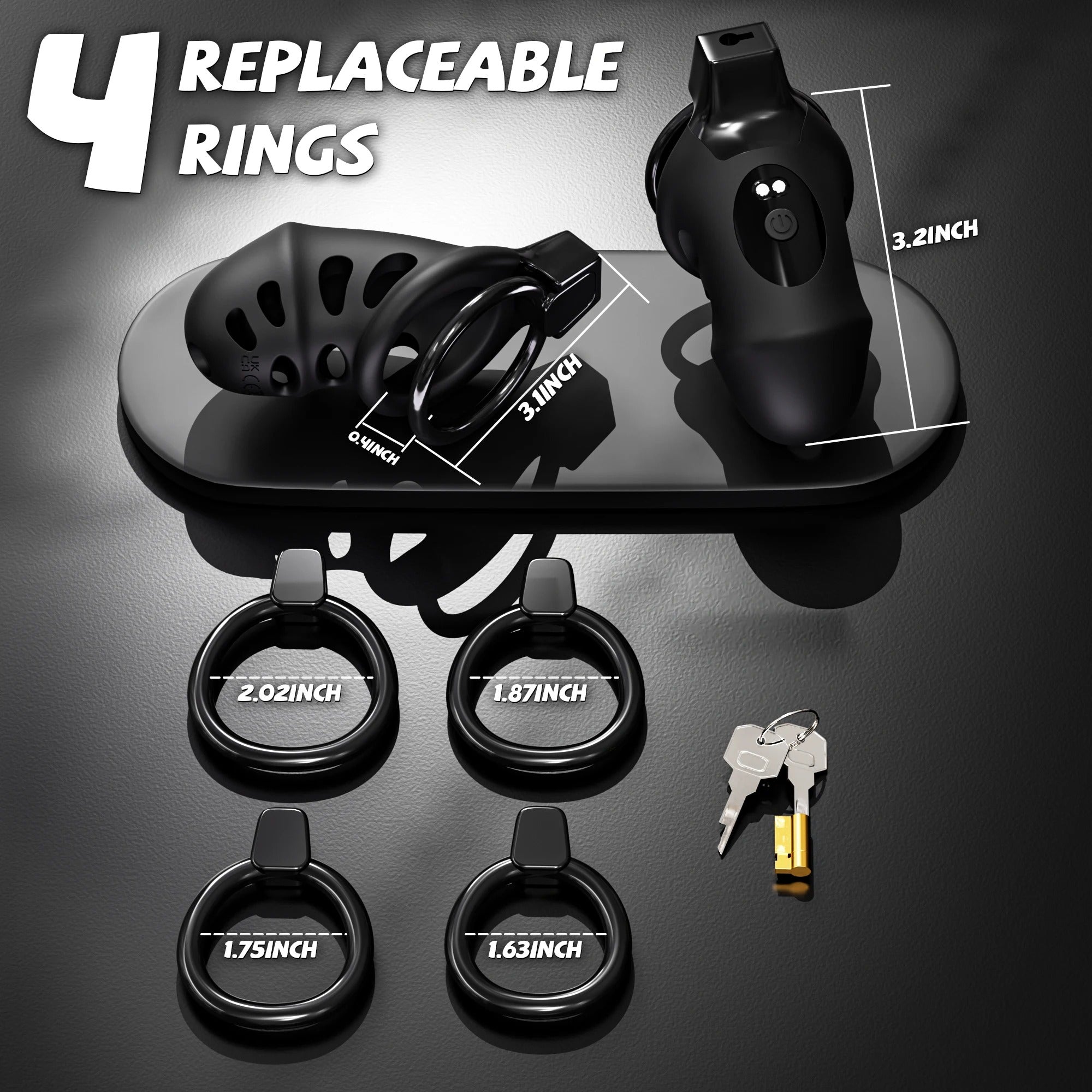 App-Controlled Vibrating Chastity Cage – Smart Lock Device with 10 Vibration Modes & Remote Control