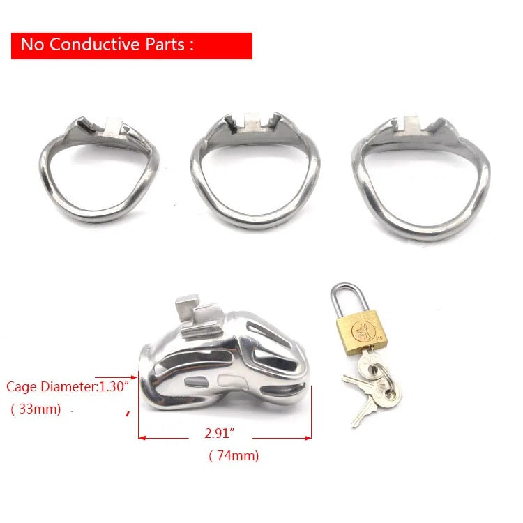 New Design 316 Stainless Steel Male Chastity Device with Locking Ring High-Quality Metal
