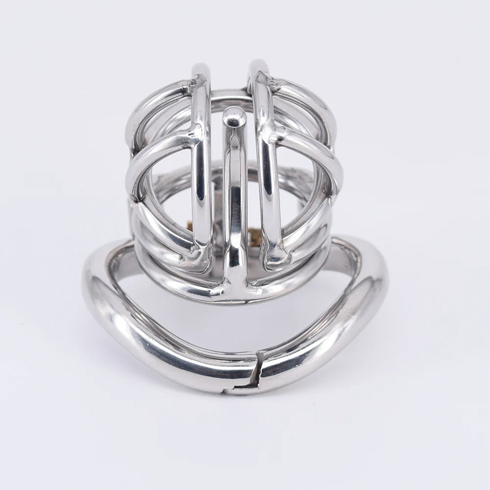 3mm PA Stainless Steel Male Chastity Cage – Breathable Locking Device with Secure Ring