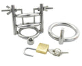 Stainless Steel Men’s Chastity Device Ring & Plug Set