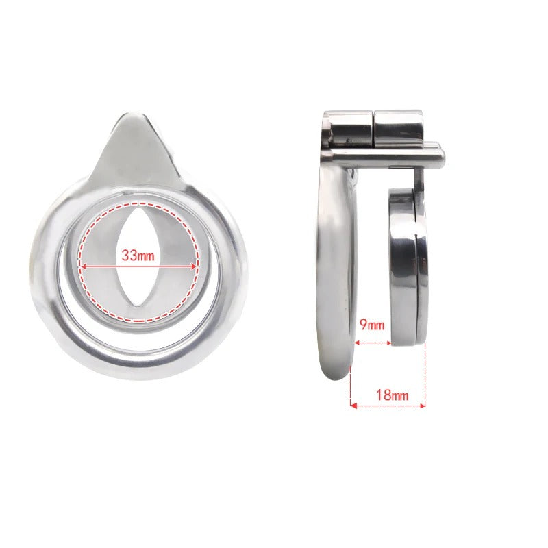 Super Small Stainless Steel Male Chastity Device with Trumpet Cage and Enlarged Urethral Hole V4
