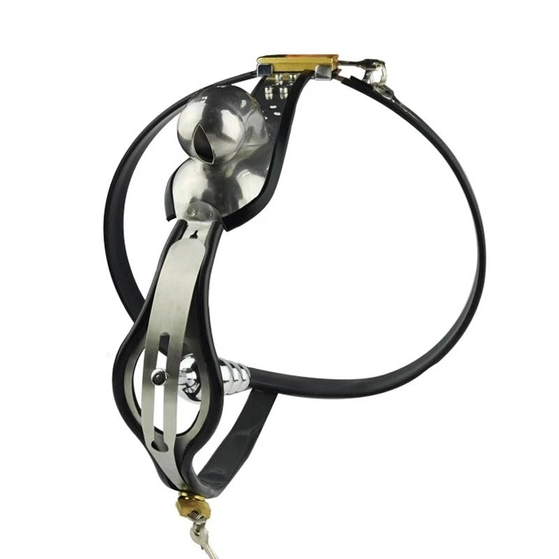 Stainless Steel Chastity Belt Style Cage Plug Option