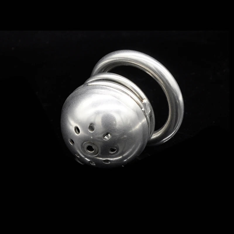 Stainless Steel Male Chastity Device with Catheter and Magic Lock Ring