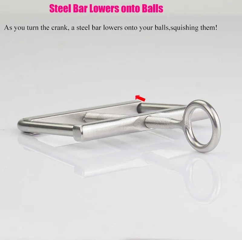 Men’s CBT Ball Press – Adjustable Threaded Rod Scrotum Clamp