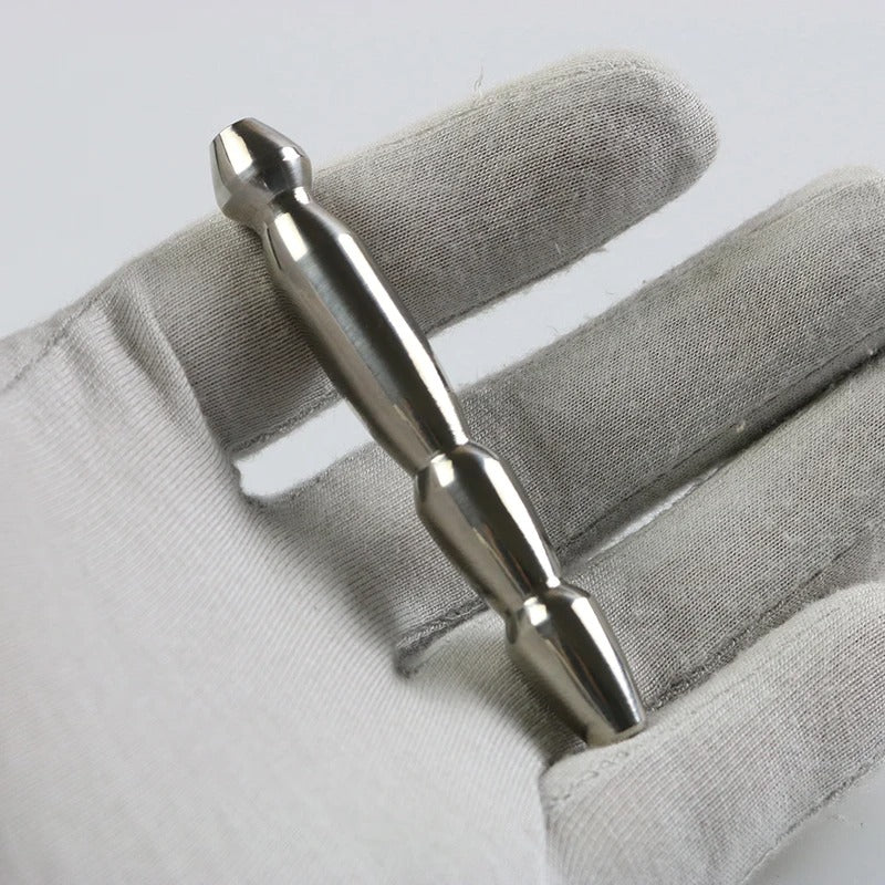 Stainless Steel Beaded Urethral Sound for Men – Chastity Dilator Plug 7mm