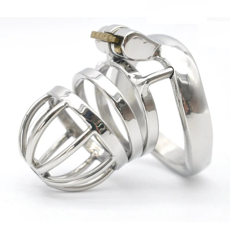 Short Stainless Steel Stealth Lock Male Chastity Devic