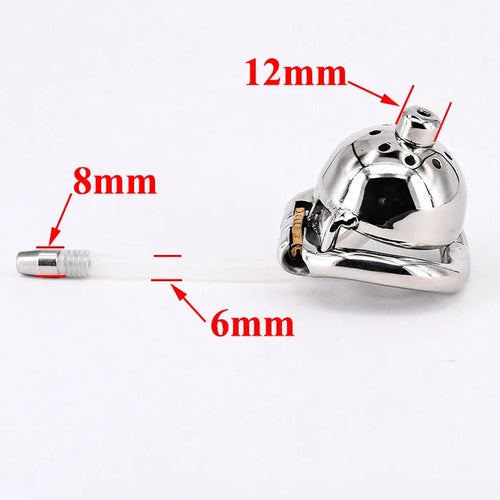 Compact Stainless Steel Chastity Device | 33 mm Cage + 36–55 mm Rings