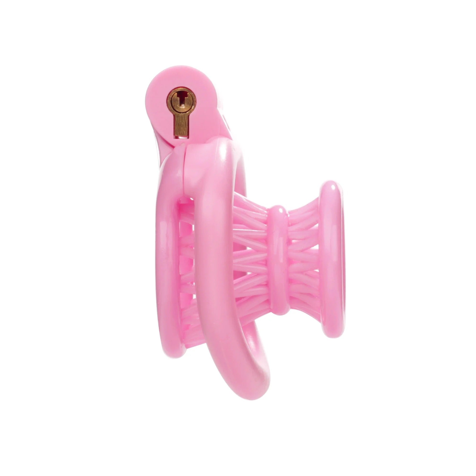 Compact ABS Male Chastity Device – Mini Lock Design with Four Rings
