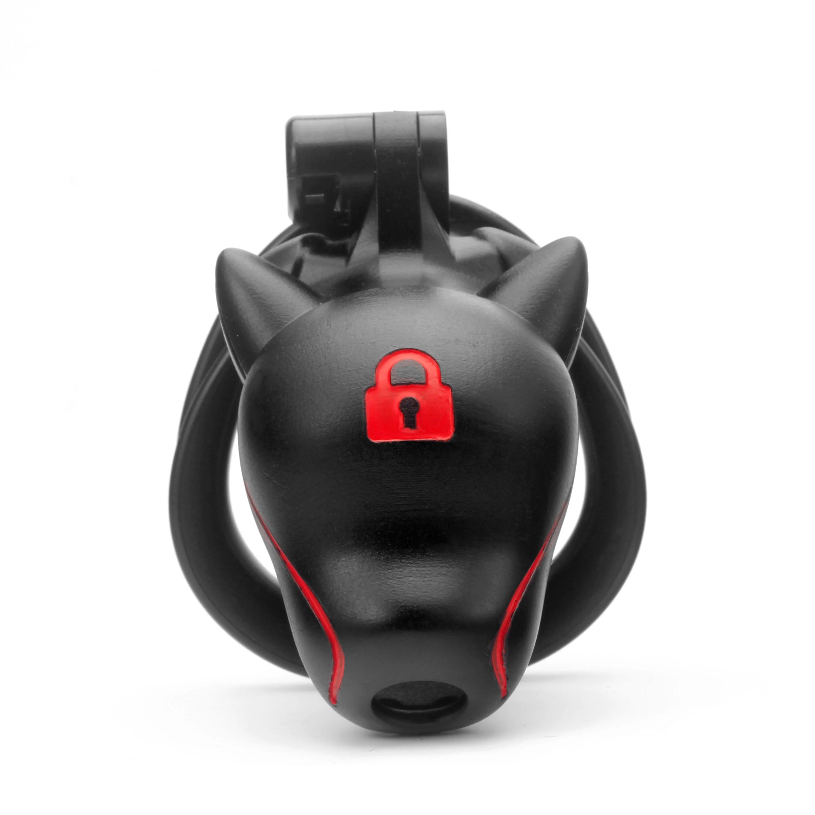 Puppy Hood Style Male Chastity Device – ABS Lockable Cage with 4 Base Rings