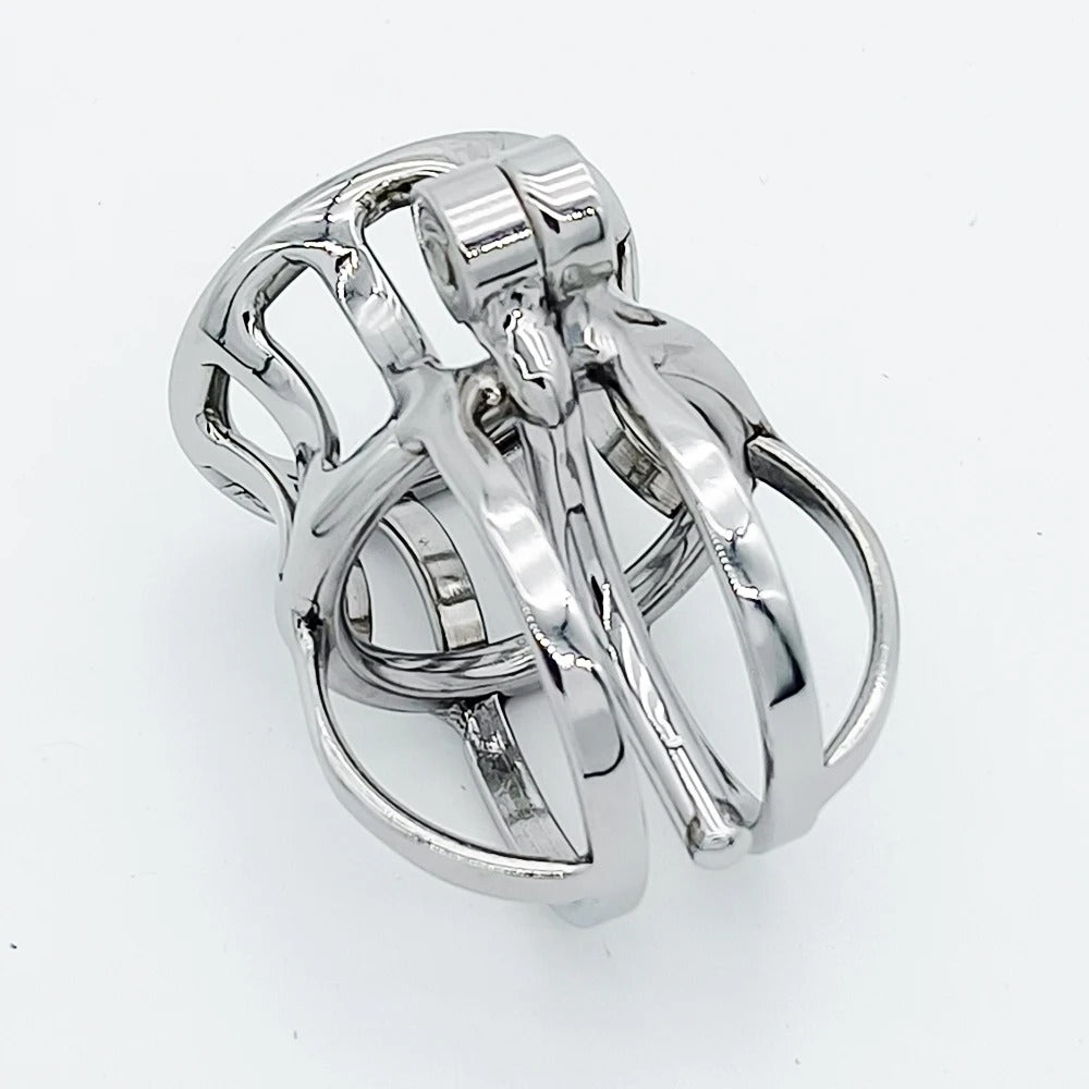 Stainless Steel Crown Glans Chastity Cage – Breathable PA Lock Device for Men