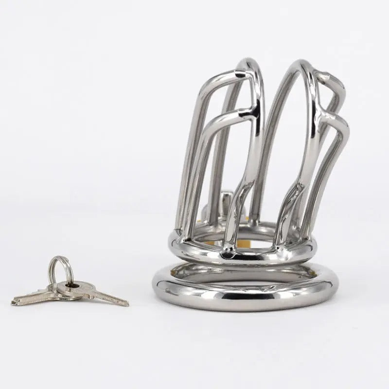 Stainless Steel Male Chastity Cage Compact Single Ring 40 45 50 mm