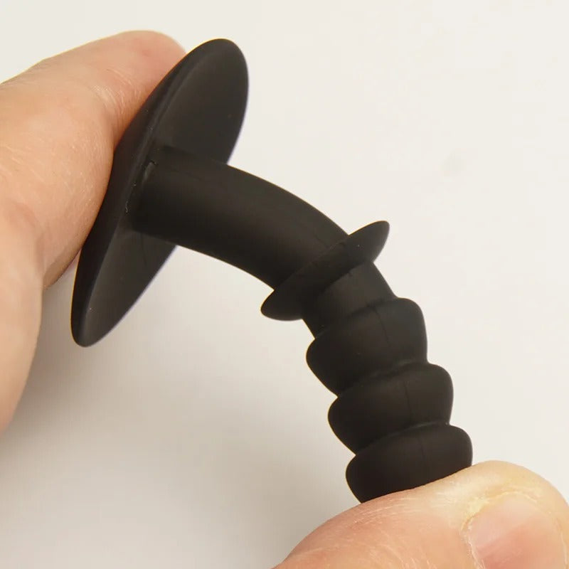 Ribbed Silicone Urethral Plug – Hollow Flexible Sounding Dilator for Men