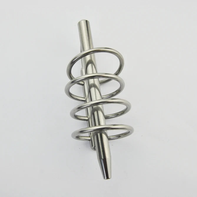 Men’s Stainless Steel Chastity Cage with 4 Rings – Urethral Sounding
