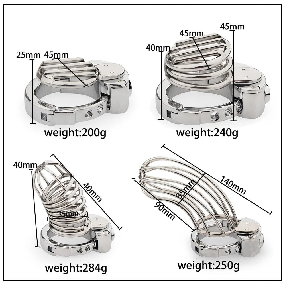 New Lock Chastity Cage for Men – Metal Device with Adjustable Ring (14 Designs)