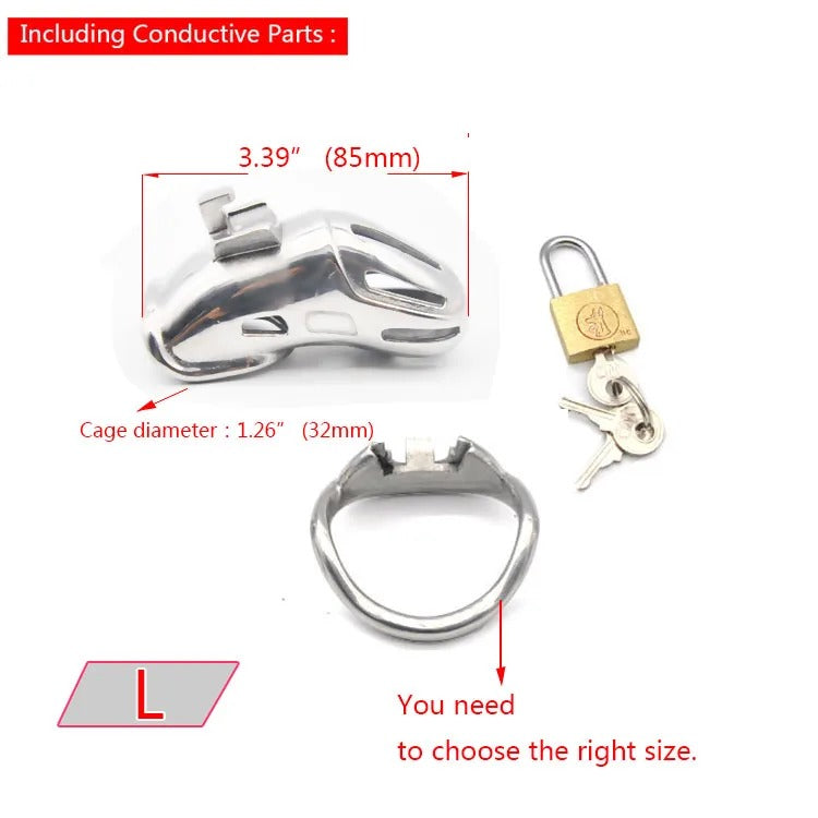 New Design 316 Stainless Steel Male Chastity Device with Locking Ring High-Quality Metal