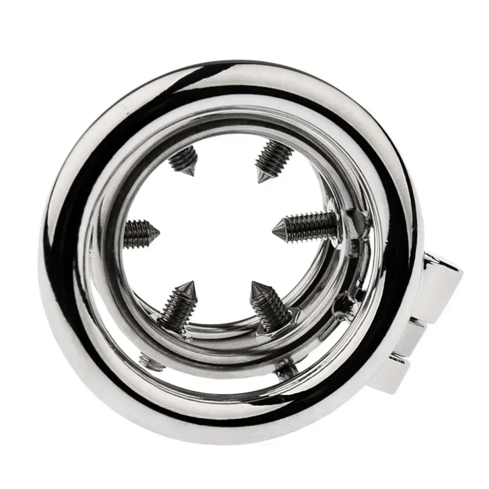Stainless Steel Male Chastity Device – Secure Locking Cage with Belt Design