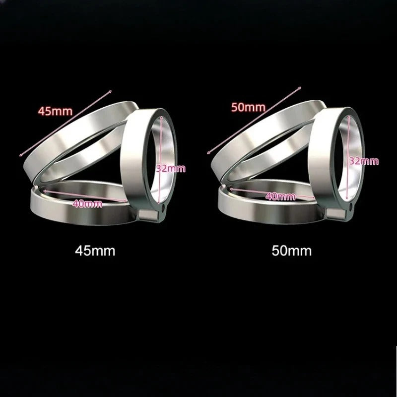 Stainless Steel Male Chastity Cage Set — PA Urethral Tube