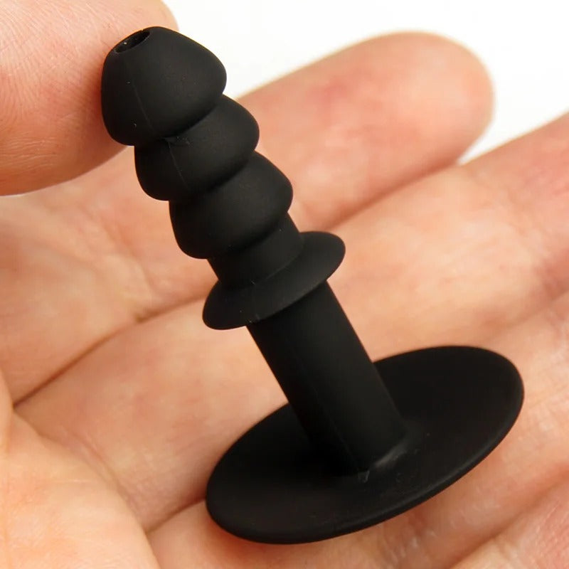 Ribbed Silicone Urethral Plug – Hollow Flexible Sounding Dilator for Men