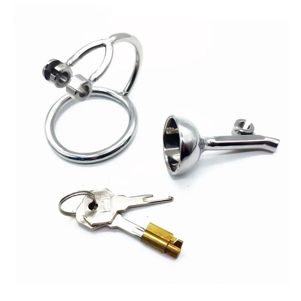 Reverse-Style Stainless Steel Male Chastity Cage – Secure Abstinence Lock Device for Men