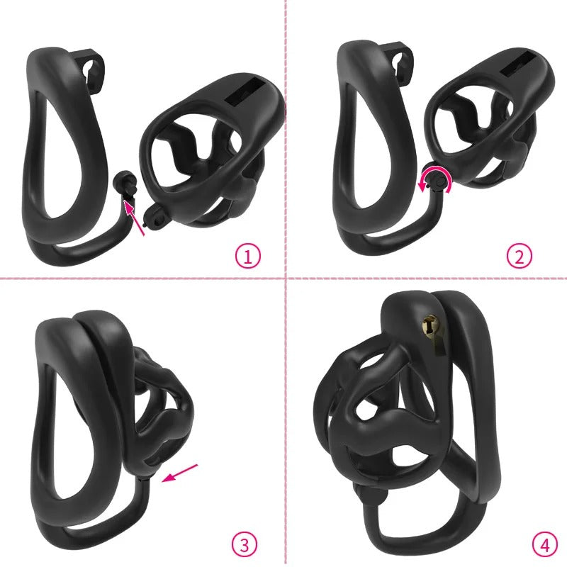 Small Bird Male Chastity Cage Set – Secure Lock with 3 Adjustable Rings