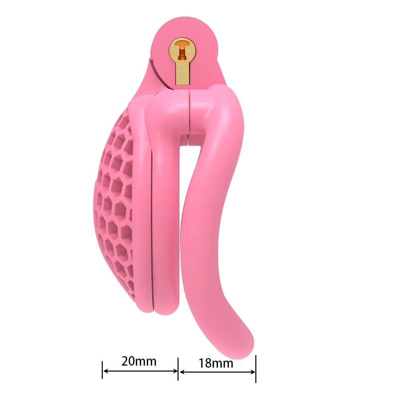 Mini Bee-Hive Design Male Chastity Device – Breathable Cage with Two Ring Types