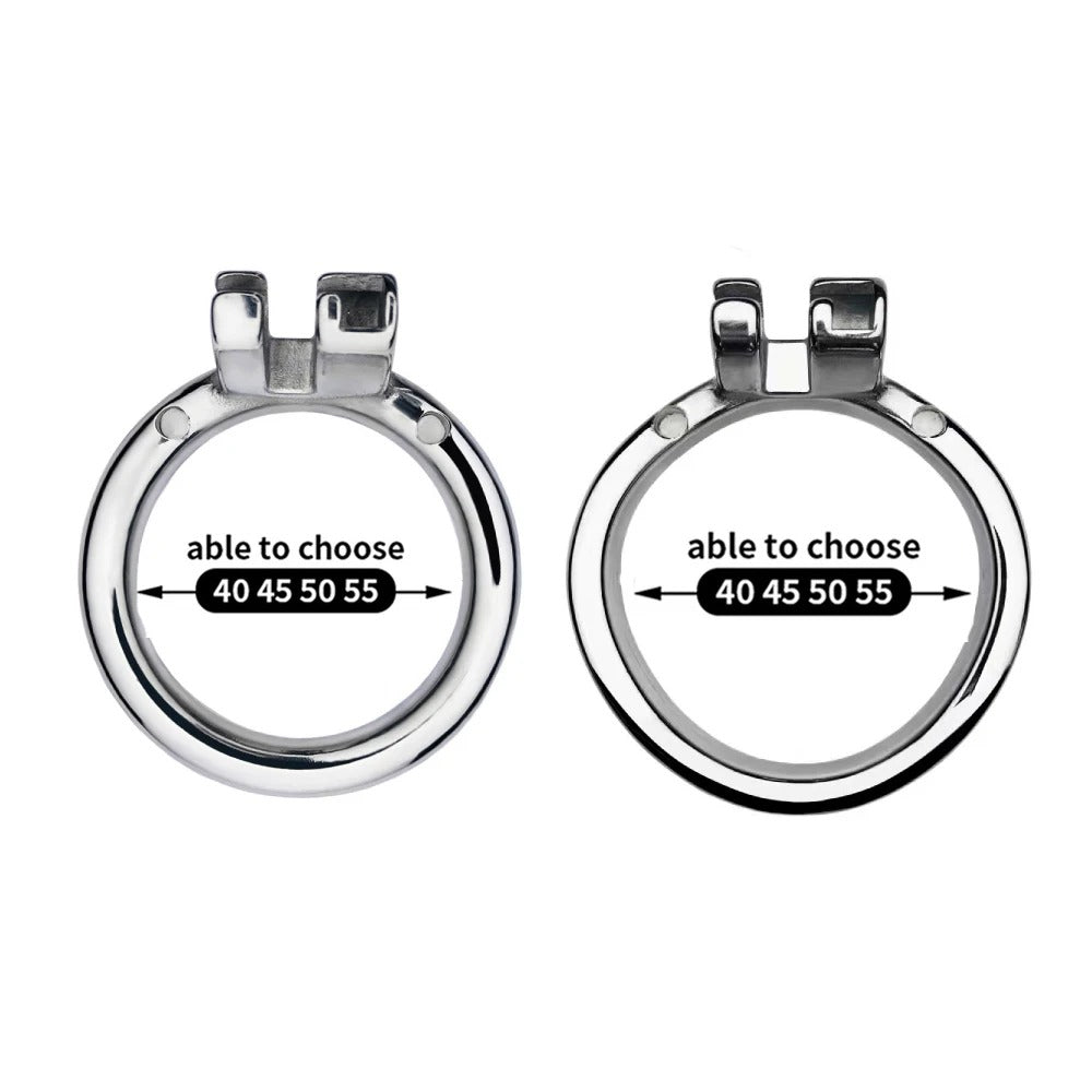 Flat Inverted CBT Chastity Cage with Metal Urethral Catheter – Lockable BDSM Restraint Device for Men