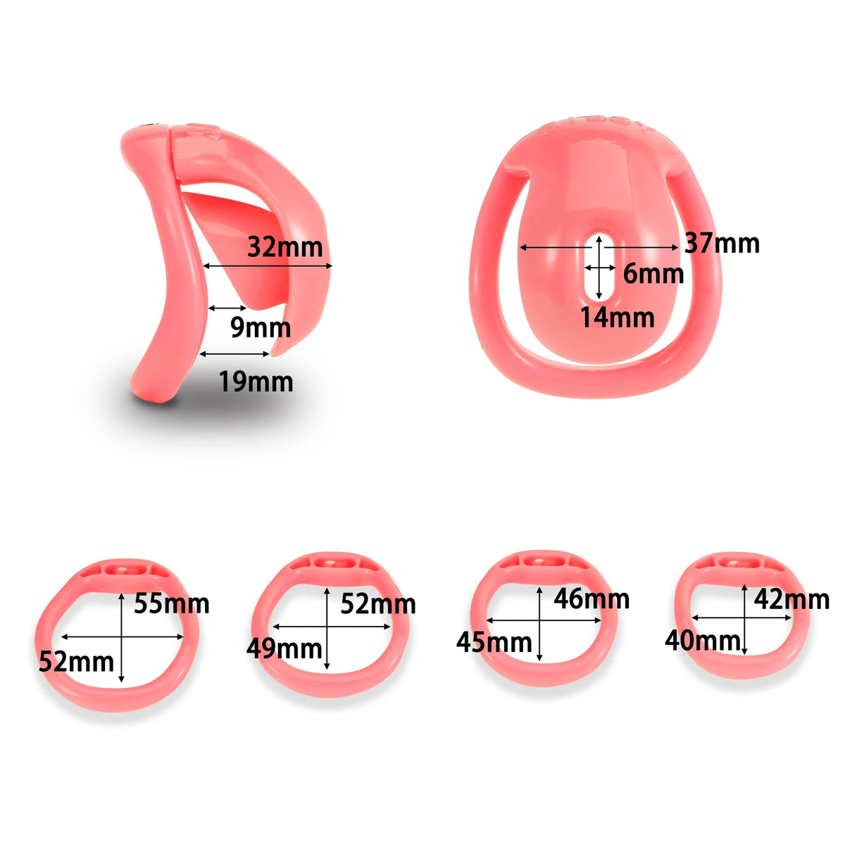 Vagina Texture Male Chastity Cage with Protective Cap – Lockable CB Device with Mini Lock