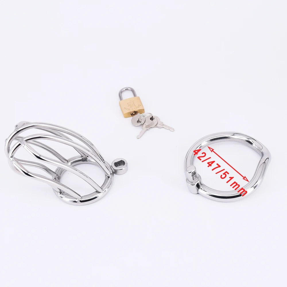 88mm Stainless Steel Male Chastity Cage with Lock – Secure Fit for Couples