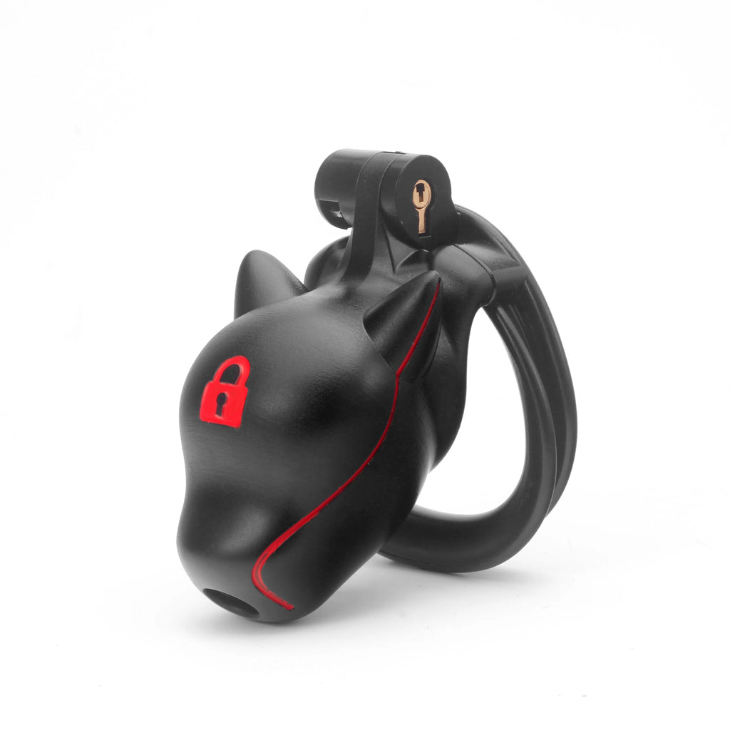 Puppy Hood Style Male Chastity Device – ABS Lockable Cage with 4 Base Rings