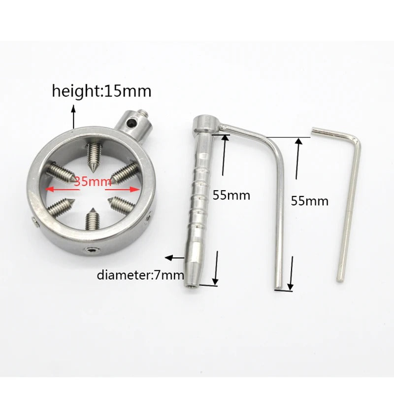Stainless Steel Screw Locking Ring with Teeth Clamp for Men