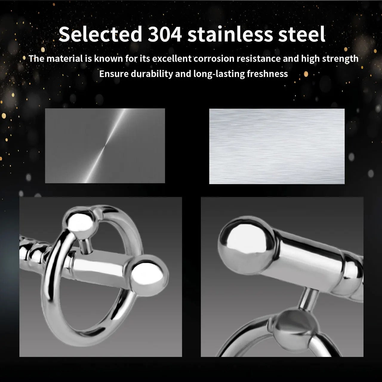 Stainless Steel Beaded Urethral Plug with Ring – Metal Dilator & Stretcher Device for Men