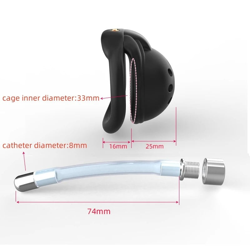 3D Printed Mini Male Chastity Device – Stealth Lock System with Urethral Catheter