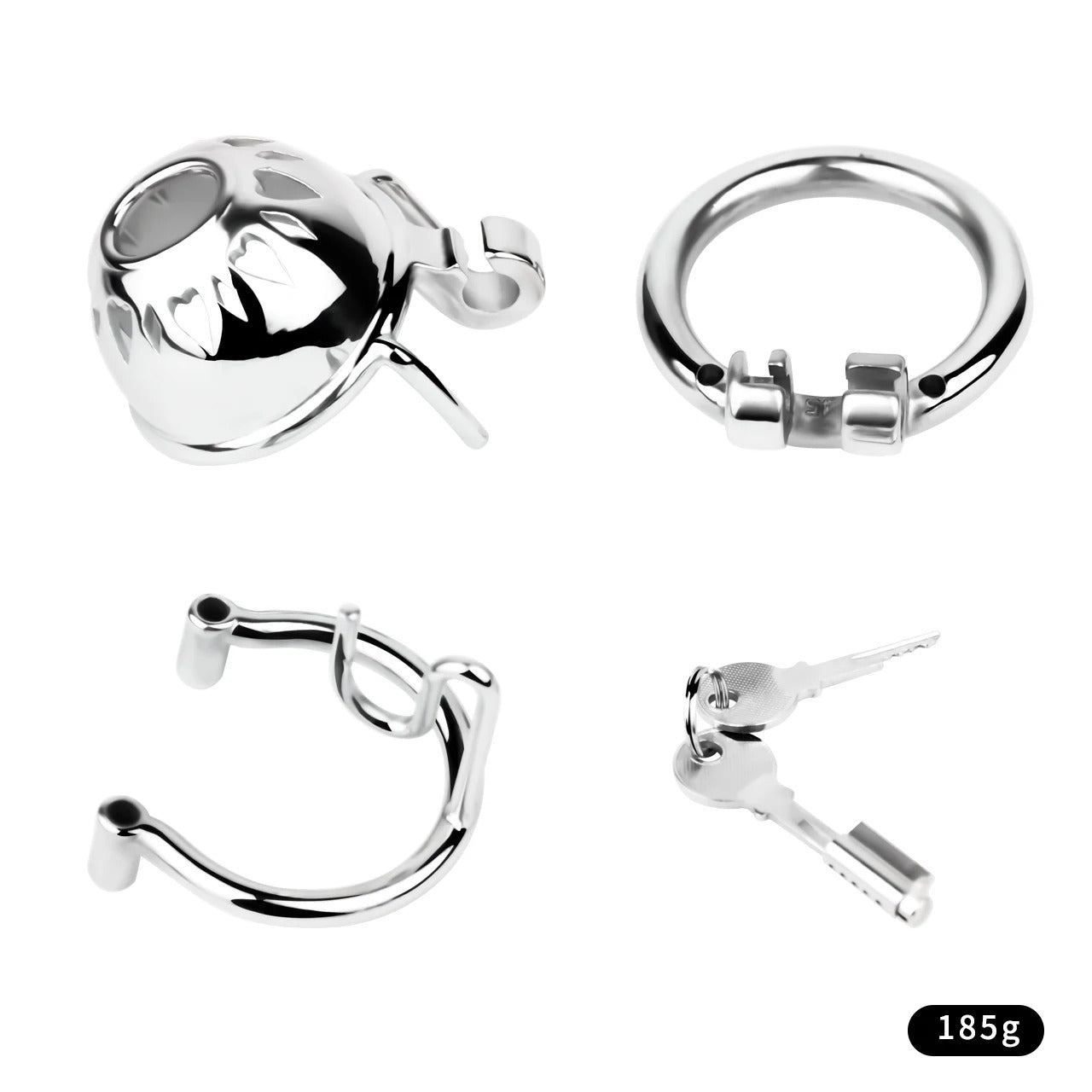 Metal Male Chastity Cage with PA Lock – 3mm/4mm Secure Device for Men