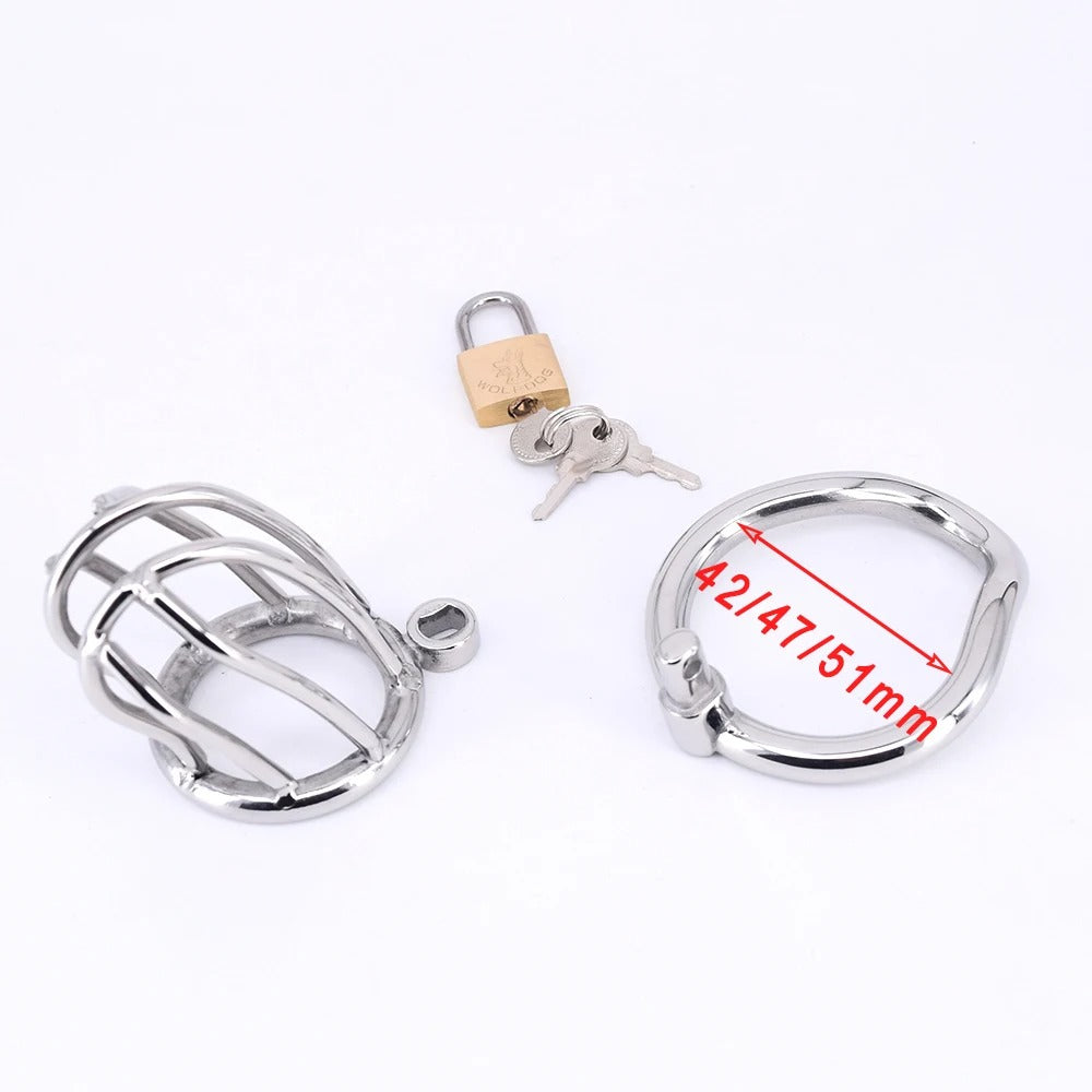 Stainless Steel Male Chastity Cage with Lock Approx. Length 75mm