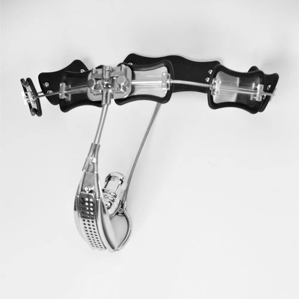 Adjustable Stainless Steel Female Chastity Belt – T-Style Secure Locking Device